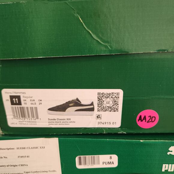 Size 11 Men's PUMA Suede Classic XXI Black White (AA20) - Picture 12 of 12